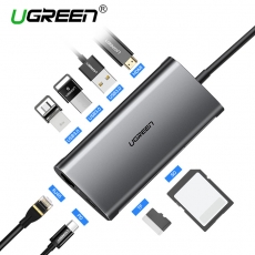 Cáp chuyển đổi USB-C to HDMI + USB 3.0 + LAN 1Gbps + Card Reader Ugreen ( 50538 )